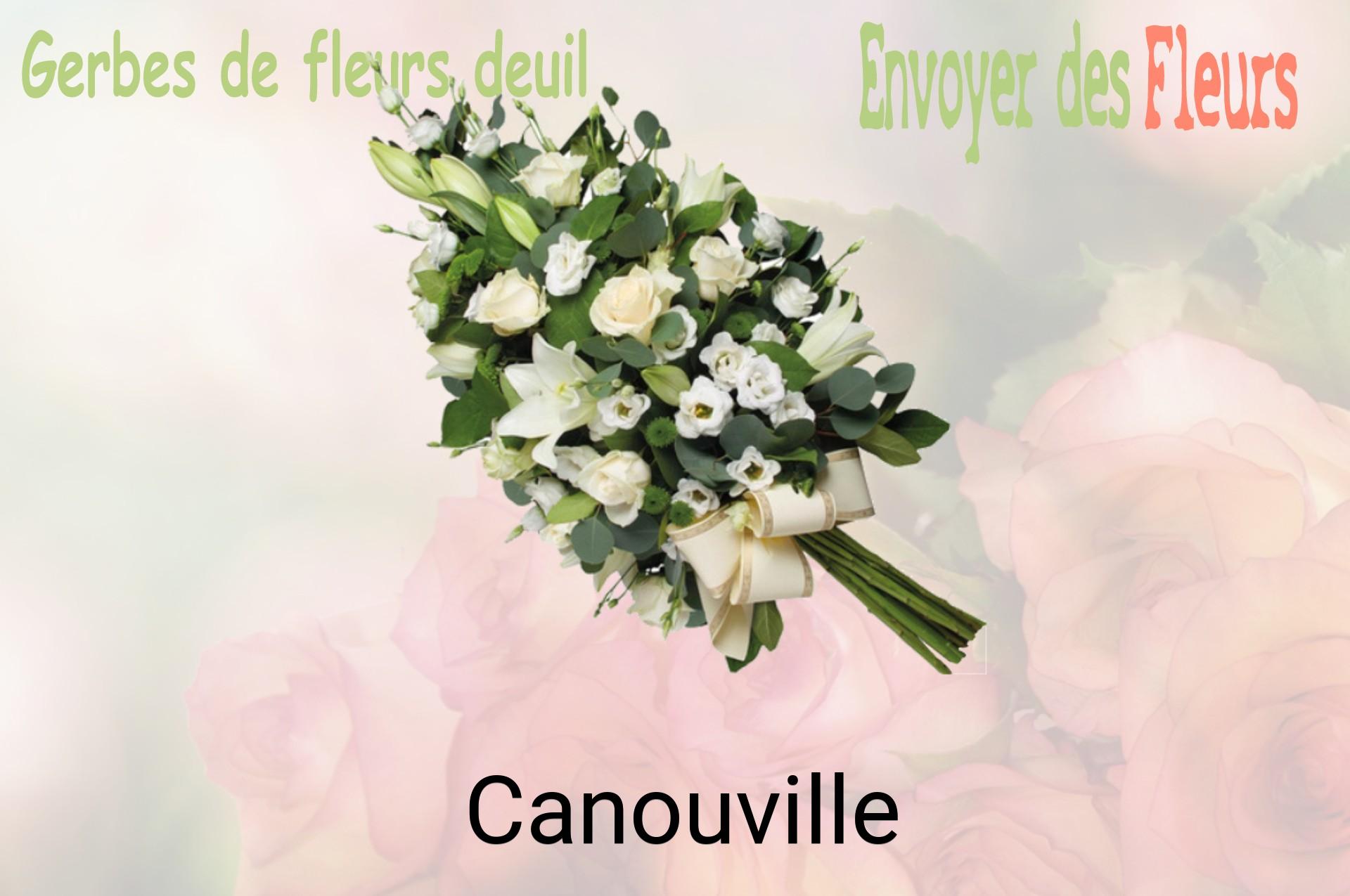 Gerbe de fleurs de deuil livrée à Canouville